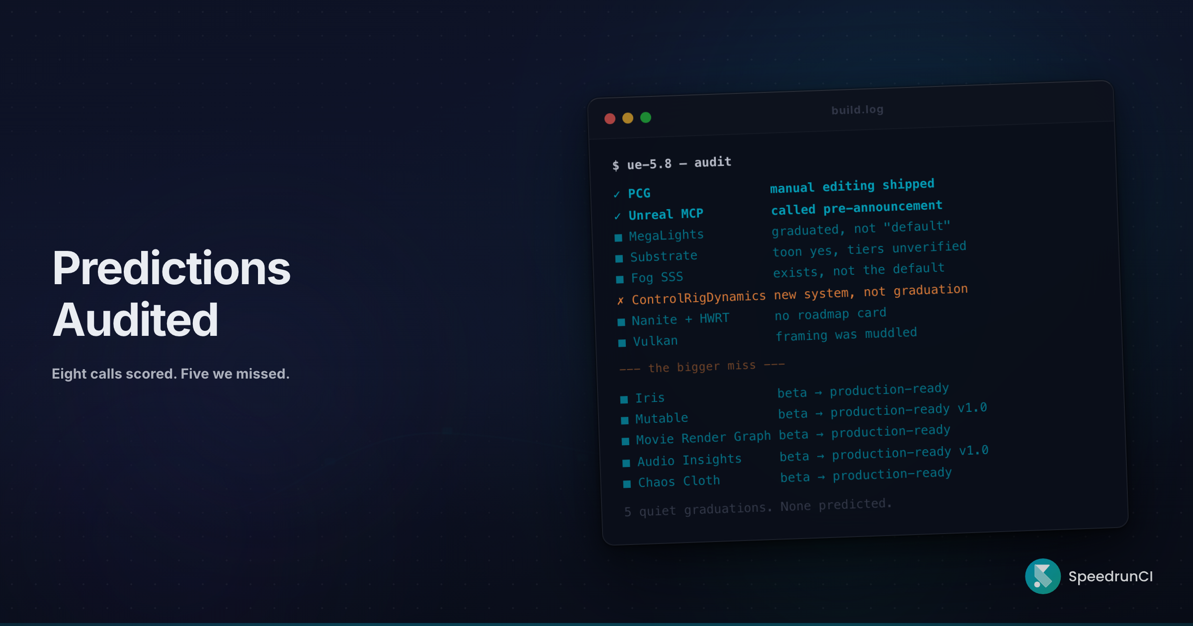 What I got right, wrong, and missed: UE 5.8 predictions audit